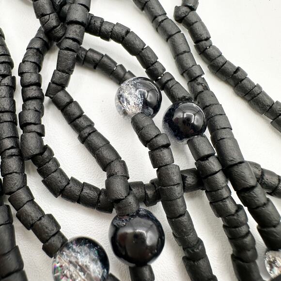 Gerda Lynggaard Monies Necklace Vtg Designer Coconut Shell Abalone Reversible - Picture 7 of 13